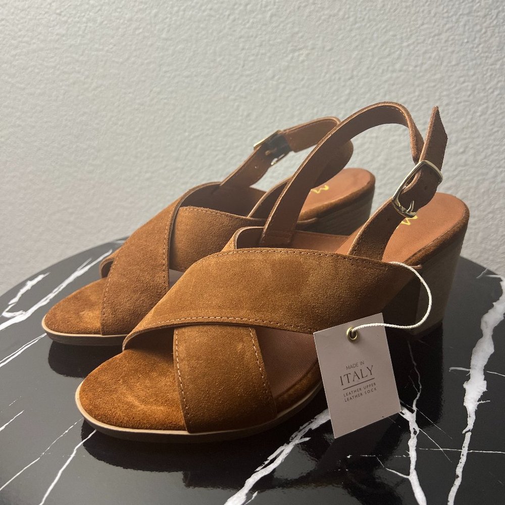 MARIELLA Made In Italy Suede Criss Cross Sandals